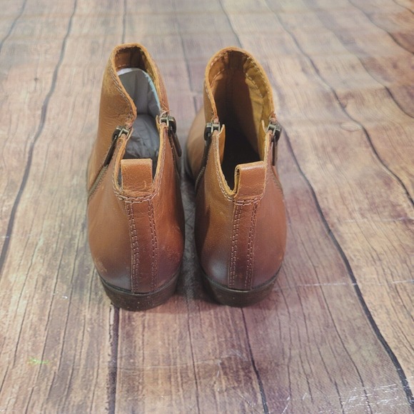 Lucky Brand Womens Boots Brown 6.5 Basel Ankle 1.5" Block Heel Almond Toe - Picture 5 of 10